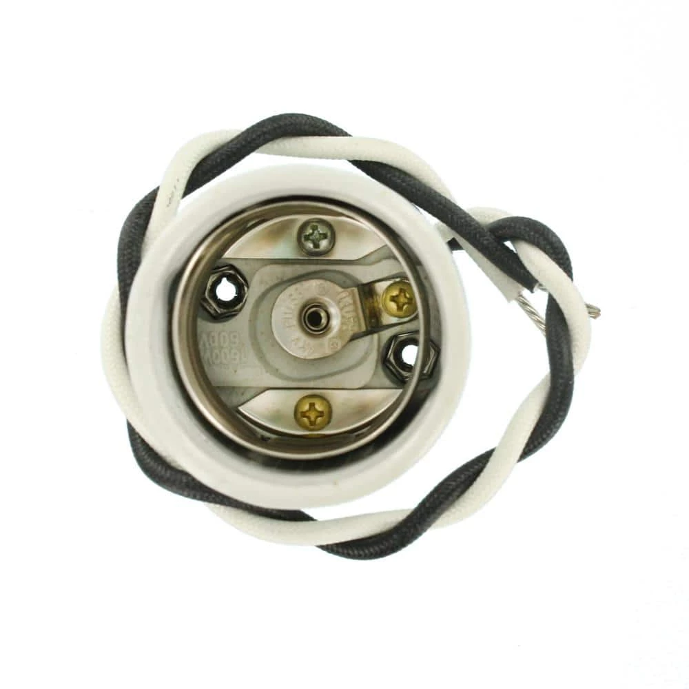 400W Mogul Base One-Piece Single Circuit Keyless HID Glazed Porcelain Lampholder, White by Leviton 2 400W Mogul Base One-Piece Single Circuit Keyless HID Glazed Porcelain Lampholder, White by Leviton - Image 2