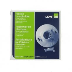 660W Medium Base One-Piece Single Circuit Outlet Box Mount Plastic Incandescent Lampholder with Pullchain, White by Leviton -FANIMATION Shop leviton lamp accessories 8827 cw1 40 1000