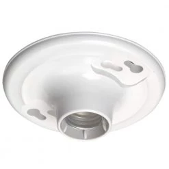 660-Watt Medium Base Single Circuit Keyless Outlet Box Mount Plastic Incandescent Lampholder, White by Leviton