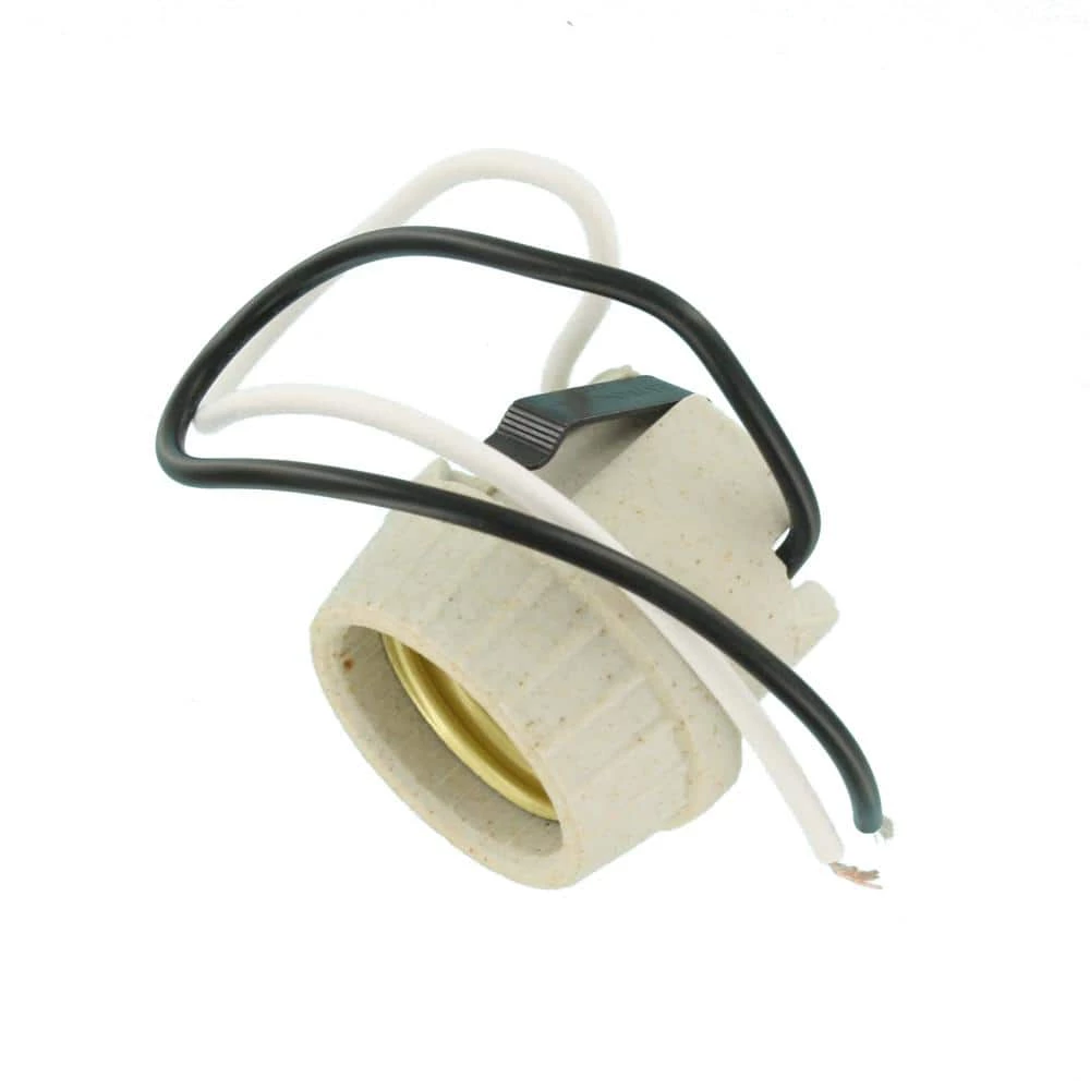 660W Medium Base with Brass Screw Shell Porcelain Incandescent Lampholder, White by Leviton 3 660W Medium Base with Brass Screw Shell Porcelain Incandescent Lampholder, White by Leviton - Image 3