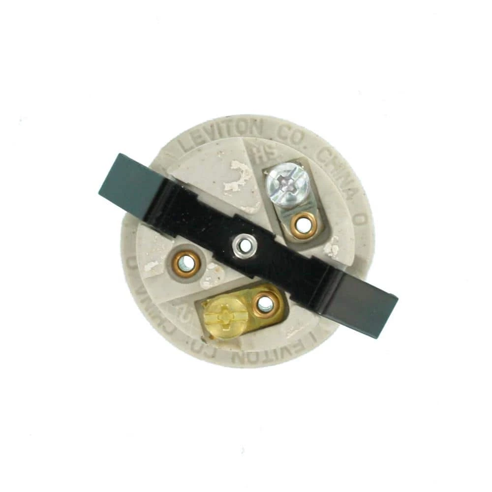 660W Medium Base One-Piece Single Circuit Keyless Front Mount Unglazed Porcelain Incandescent Lampholder, White by Leviton 4 660W Medium Base One-Piece Single Circuit Keyless Front Mount Unglazed Porcelain Incandescent Lampholder, White by Leviton - Image 4