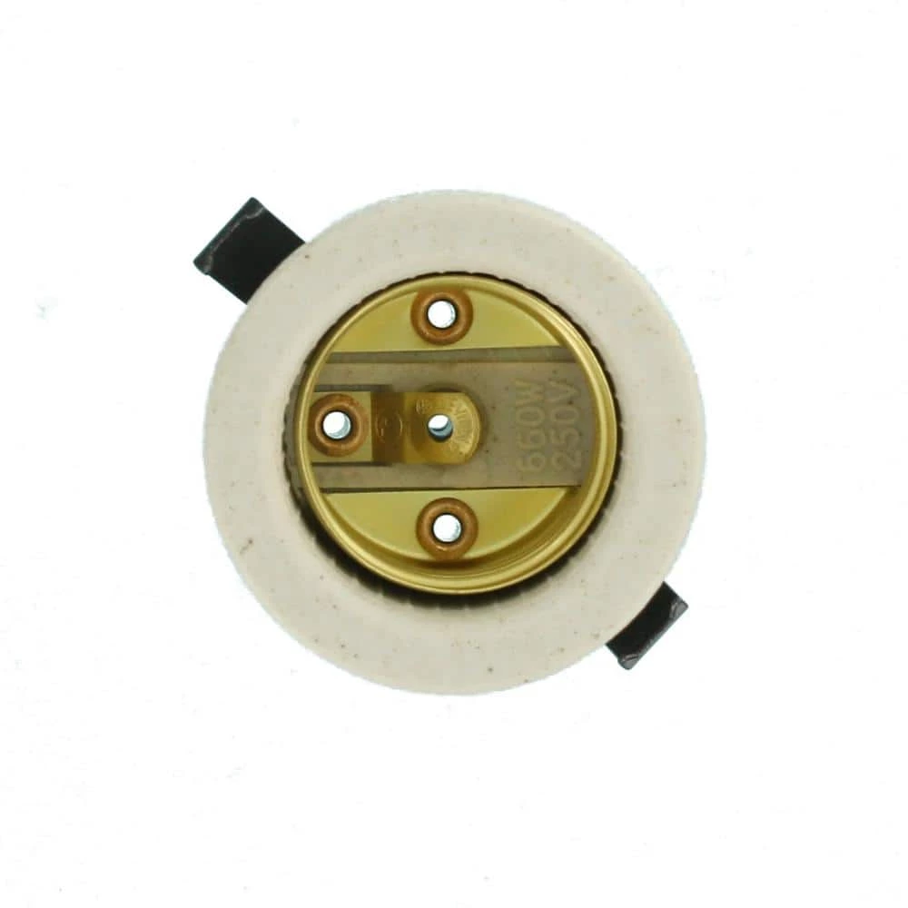 660W Medium Base One-Piece Single Circuit Keyless Front Mount Unglazed Porcelain Incandescent Lampholder, White by Leviton 2 660W Medium Base One-Piece Single Circuit Keyless Front Mount Unglazed Porcelain Incandescent Lampholder, White by Leviton - Image 2