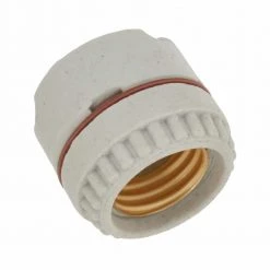 660W Medium Base Two-Piece Single Circuit Keyless Ring-Type Unglazed Porcelain Incandescent Lampholder, White by Leviton