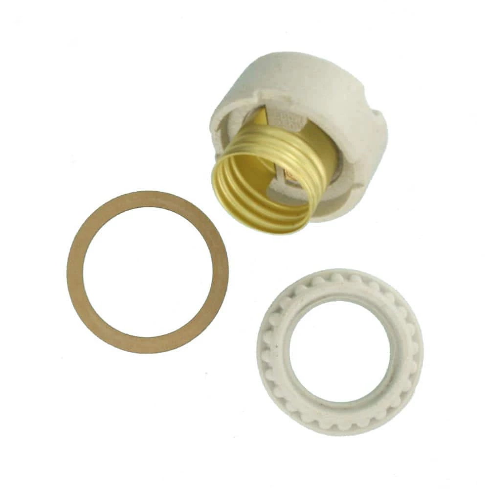660W Medium Base Two-Piece Single Circuit Keyless Ring-Type Unglazed Porcelain Incandescent Lampholder, White by Leviton 5 660W Medium Base Two-Piece Single Circuit Keyless Ring-Type Unglazed Porcelain Incandescent Lampholder, White by Leviton - Image 5