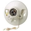 660W Medium Base One-Piece Single Circuit Outlet Box Mount Glazed Porcelain Incandescent Lampholder, White by Leviton