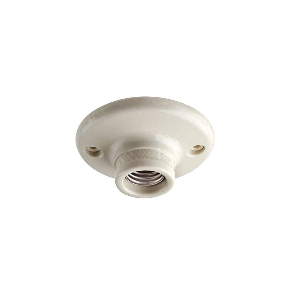 660 Wat Medium Base One-Piece Single Circuit Keyless Ceiling Mount Glazed Porcelain Incandescent Lampholder, White by Leviton 1 660 Wat Medium Base One-Piece Single Circuit Keyless Ceiling Mount Glazed Porcelain Incandescent Lampholder, White by Leviton