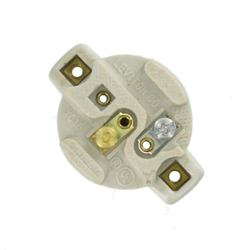 660W Medium Base One-Piece Single Circuit Keyless Front Mount Unglazed Porcelain Incandescent Lampholder, White by Leviton 4 660W Medium Base One-Piece Single Circuit Keyless Front Mount Unglazed Porcelain Incandescent Lampholder, White by Leviton - Image 4