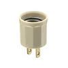 600-Watt Medium Base Outlet to Socket Lamp Holder, Ivory by Leviton