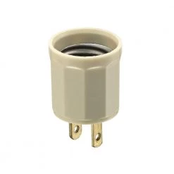 600-Watt Medium Base Outlet to Socket Lamp Holder, Ivory by Leviton