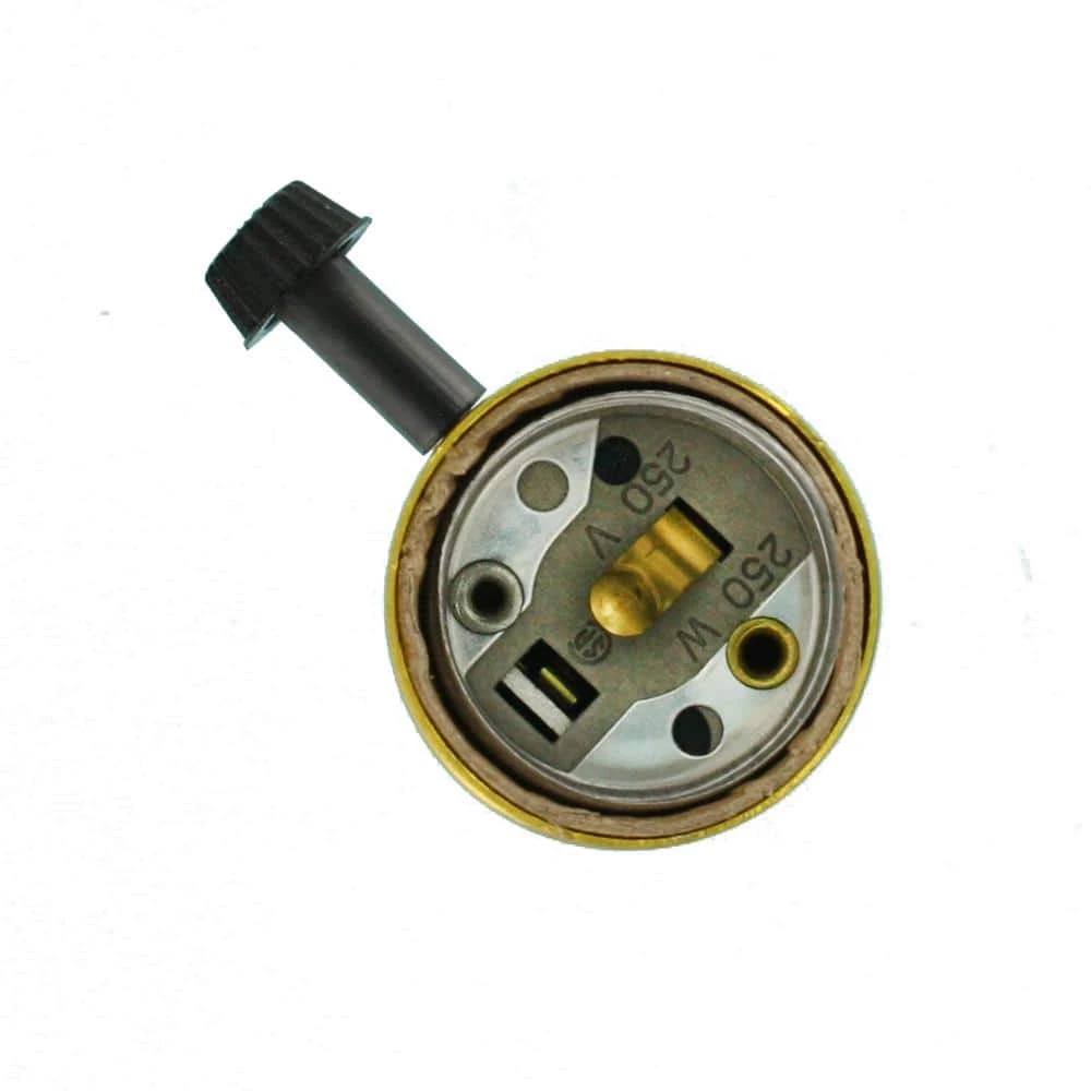 250W Medium Base 2-Circuit Turn Knob Aluminum Shell Incandescent Lampholder (Controls 2 Sockets), Brass by Leviton 2 250W Medium Base 2-Circuit Turn Knob Aluminum Shell Incandescent Lampholder (Controls 2 Sockets), Brass by Leviton - Image 2