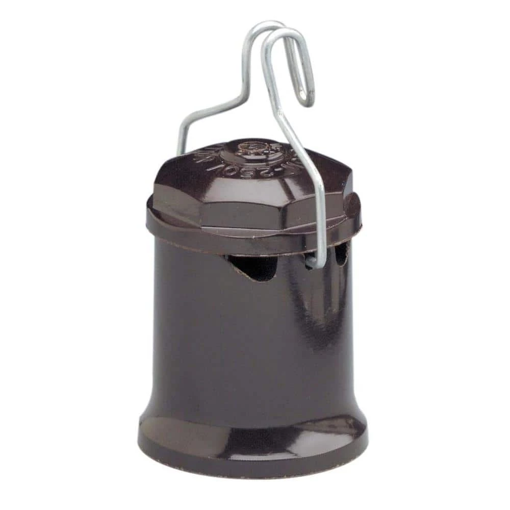 660-Watt Brown Weatherproof Pin-Type Lampholder by Leviton 1 660-Watt Brown Weatherproof Pin-Type Lampholder by Leviton