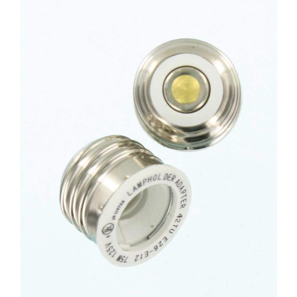 75-Watt Incandescent/CFL/LED Thermoplastic Lampholder Adaptor Medium to Candelabra, White (2-Pack) by Leviton 2 75-Watt Incandescent/CFL/LED Thermoplastic Lampholder Adaptor Medium to Candelabra, White (2-Pack) by Leviton - Image 2