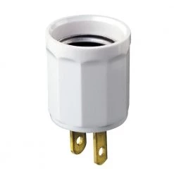 Outlet-to-Socket Light Plug, White by Leviton
