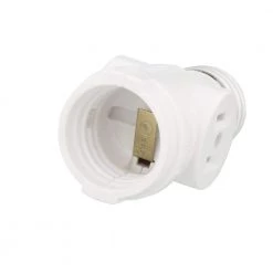 Socket with Outlets, White by Leviton -FANIMATION Shop leviton lamp sockets r52 01403 00w 31 1000