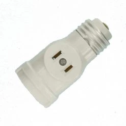 Socket with Outlets, White by Leviton -FANIMATION Shop leviton lamp sockets r52 01403 00w c3 1000