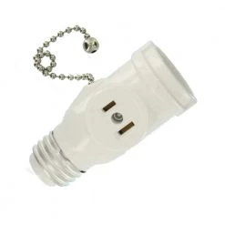 2-Outlet White Socket with Pull Chain by Leviton 10 2-Outlet White Socket with Pull Chain by Leviton -FANIMATION Shop leviton lamp sockets r52 01406 00w 1d 1000