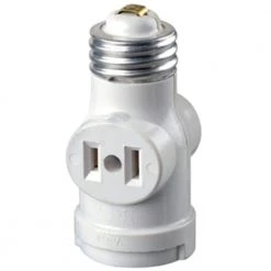 2-Outlet White Socket with Pull Chain by Leviton