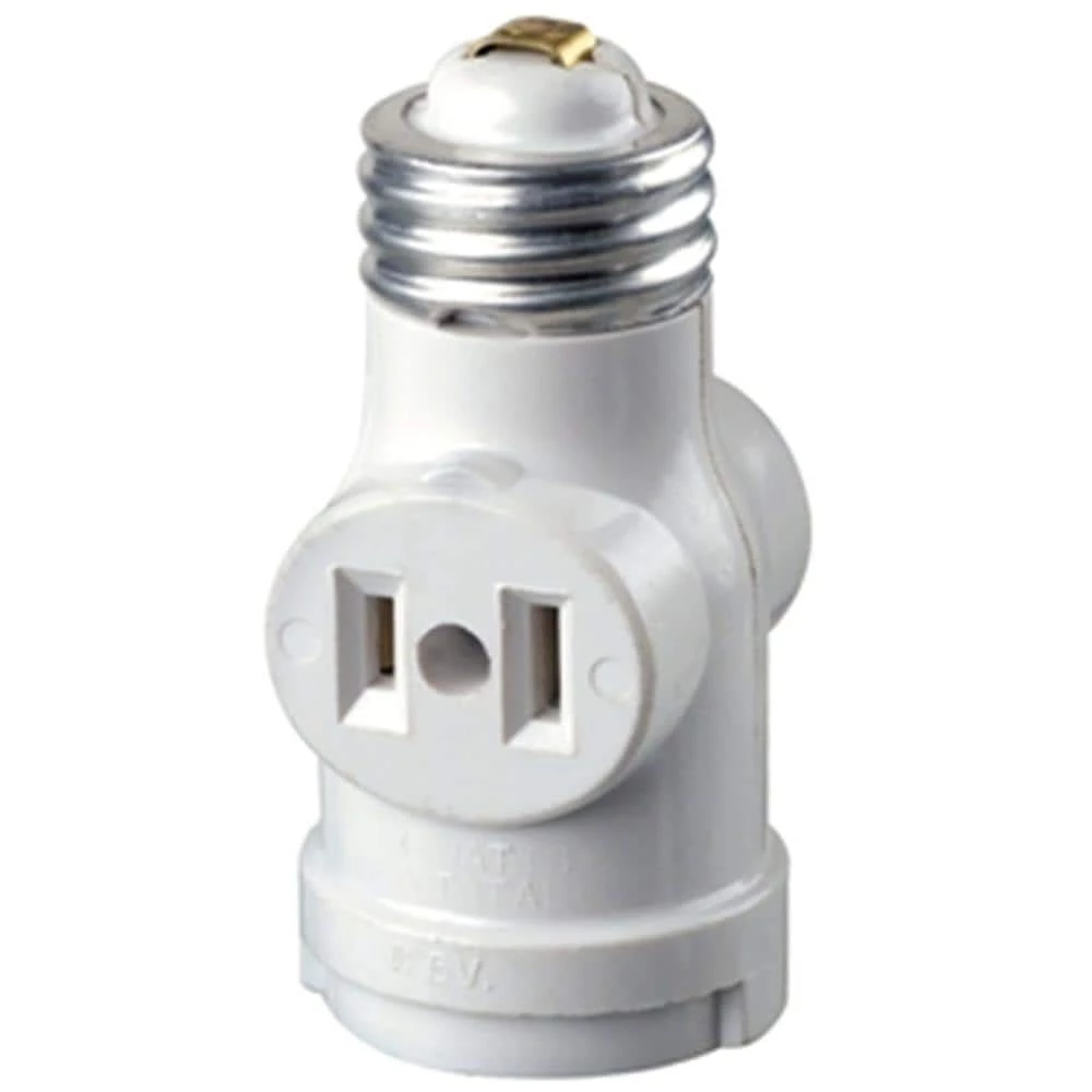 2-Outlet White Socket with Pull Chain by Leviton 1 2-Outlet White Socket with Pull Chain by Leviton