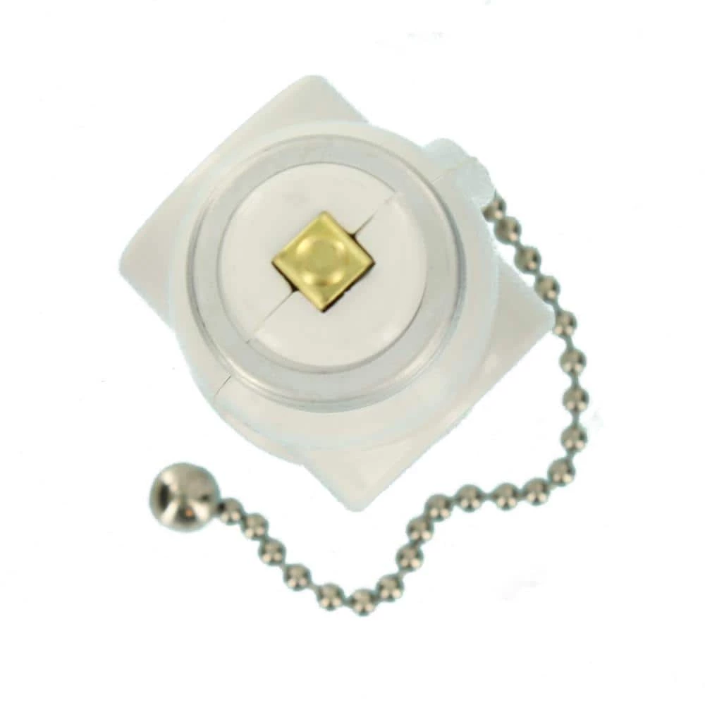 2-Outlet White Socket with Pull Chain by Leviton 4 2-Outlet White Socket with Pull Chain by Leviton - Image 4