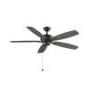 Aire Deluxe 52 in. Matte Greige Ceiling Fan with Weathered Wood Blades by FANIMATION