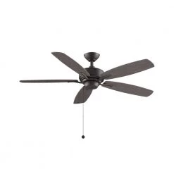 Aire Deluxe 52 in. Matte Greige Ceiling Fan with Weathered Wood Blades by FANIMATION