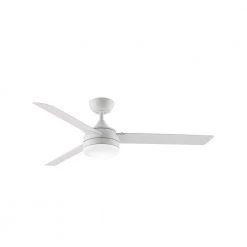 Xeno Wet 56 in. Integrated LED Indoor/Outdoor Matte White Ceiling Fan with Light Kit and Remote Control by FANIMATION