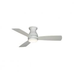 Hugh 44 in. Integrated LED Indoor/Outdoor Matte White Ceiling Fan with Light Kit and Remote Control by FANIMATION