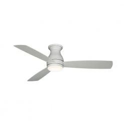 Hugh 52 in. Integrated LED Indoor/Outdoor Matte White Ceiling Fan with Light Kit and Remote Control by FANIMATION