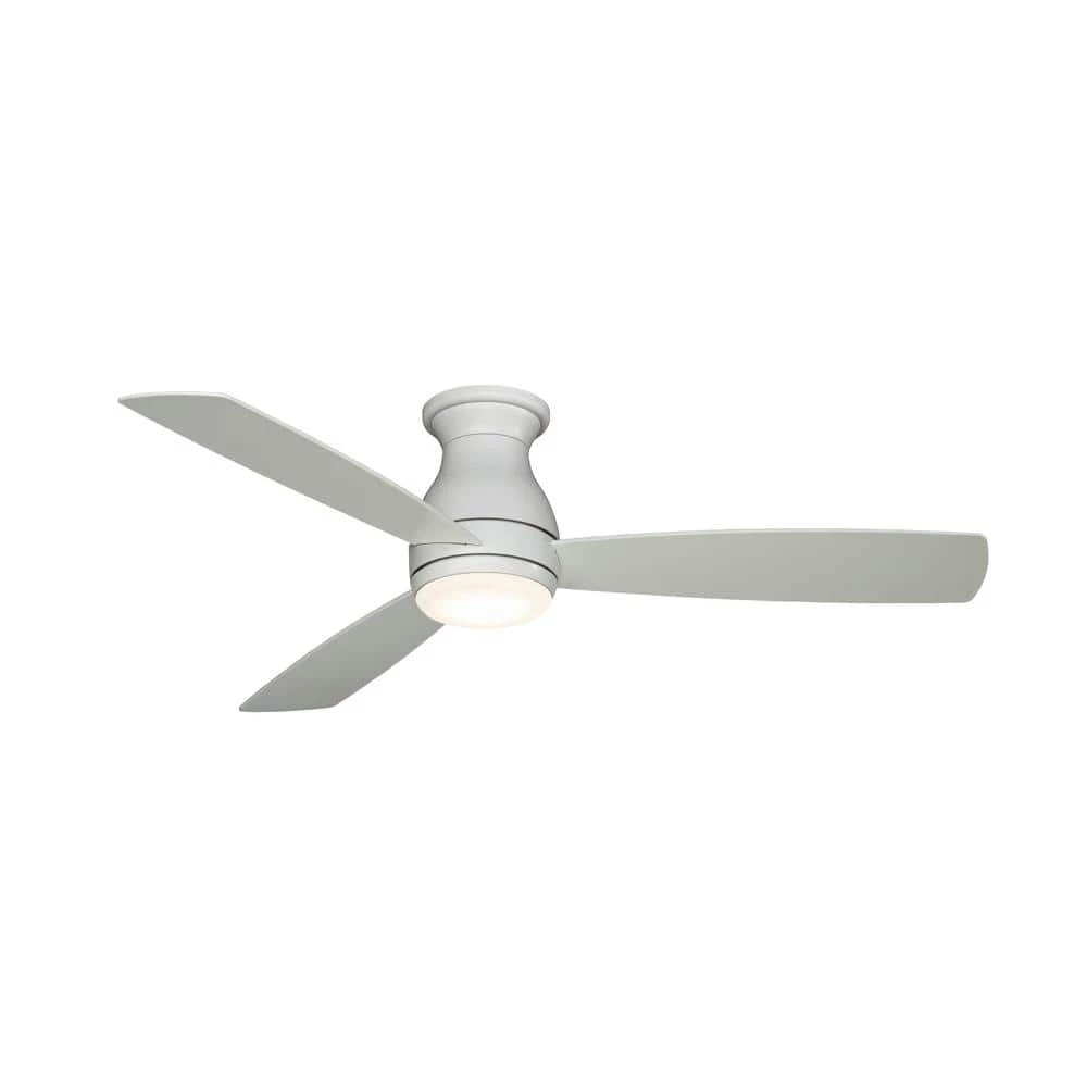 Hugh 52 in. Integrated LED Indoor/Outdoor Matte White Ceiling Fan with Light Kit and Remote Control by FANIMATION 1 Hugh 52 in. Integrated LED Indoor/Outdoor Matte White Ceiling Fan with Light Kit and Remote Control by FANIMATION