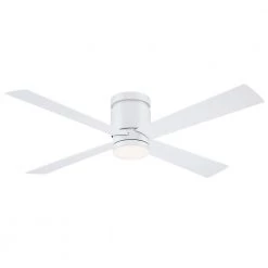 FANIMATION Shop 26 Kwartet 52 in. Indoor/Outdoor Matte White Ceiling Fan with Light Kit by FANIMATION
