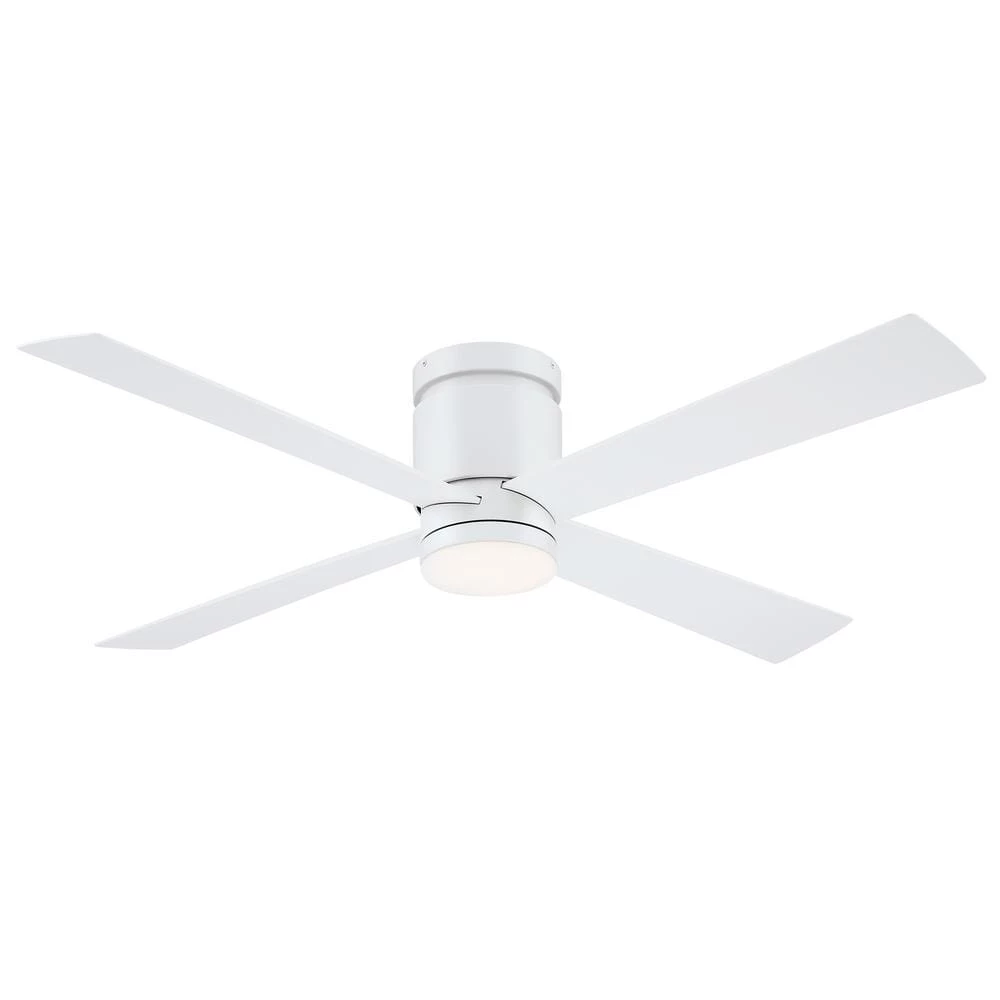Kwartet 52 in. Indoor/Outdoor Matte White Ceiling Fan with Light Kit by FANIMATION 1 Kwartet 52 in. Indoor/Outdoor Matte White Ceiling Fan with Light Kit by FANIMATION
