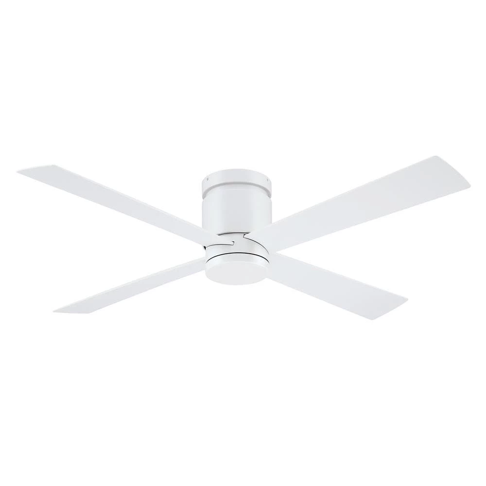 Kwartet 52 in. Indoor/Outdoor Matte White Ceiling Fan with Light Kit by FANIMATION 2 Kwartet 52 in. Indoor/Outdoor Matte White Ceiling Fan with Light Kit by FANIMATION - Image 2