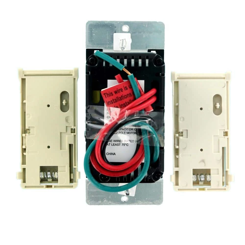 1.5-Amp Decora Rocker Slide Fan Speed Control, White With Ivory And Light Almond Color Change Faces Included by Leviton 3 1.5-Amp Decora Rocker Slide Fan Speed Control, White With Ivory And Light Almond Color Change Faces Included by Leviton - Image 3