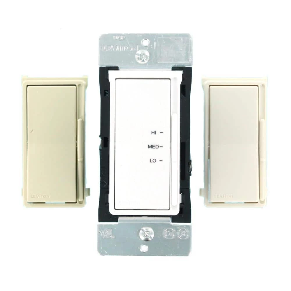 1.5-Amp Decora Rocker Slide Fan Speed Control, White With Ivory And Light Almond Color Change Faces Included by Leviton 2 1.5-Amp Decora Rocker Slide Fan Speed Control, White With Ivory And Light Almond Color Change Faces Included by Leviton - Image 2