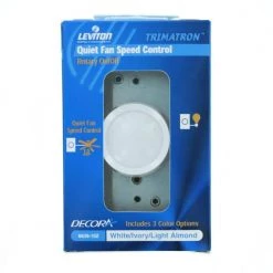 1.5 Amp Trimatron Single Pole Step Control Rotary Fan Speed Control, White with Ivory and Light Almond Knobs Included by Leviton -FANIMATION Shop white ivory light almond leviton ceiling fan switches 6639 10z 40 1000