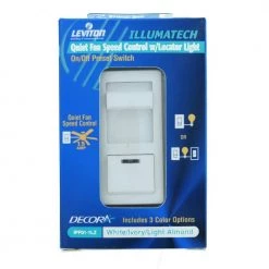1.5-Amp Decora Illumatech Single Pole Step Fan Speed Control With Preset Button, White/ Ivory/ Light Almond by Leviton -FANIMATION Shop white ivory light almond leviton ceiling fan switches ipf01 1lz 40 1000