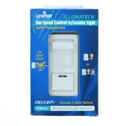 5 Amp Decora IllumaTech Single Pole Step Fan Speed Control with Preset Button, White/ Ivory/ Light Almond by Leviton -FANIMATION Shop white ivory light almond leviton ceiling fan switches ipf05 1lz 40 1000